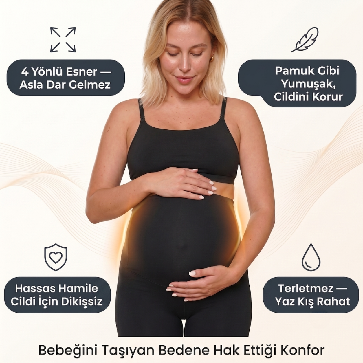 Destekleyici Düzpaça Hamile Taytı