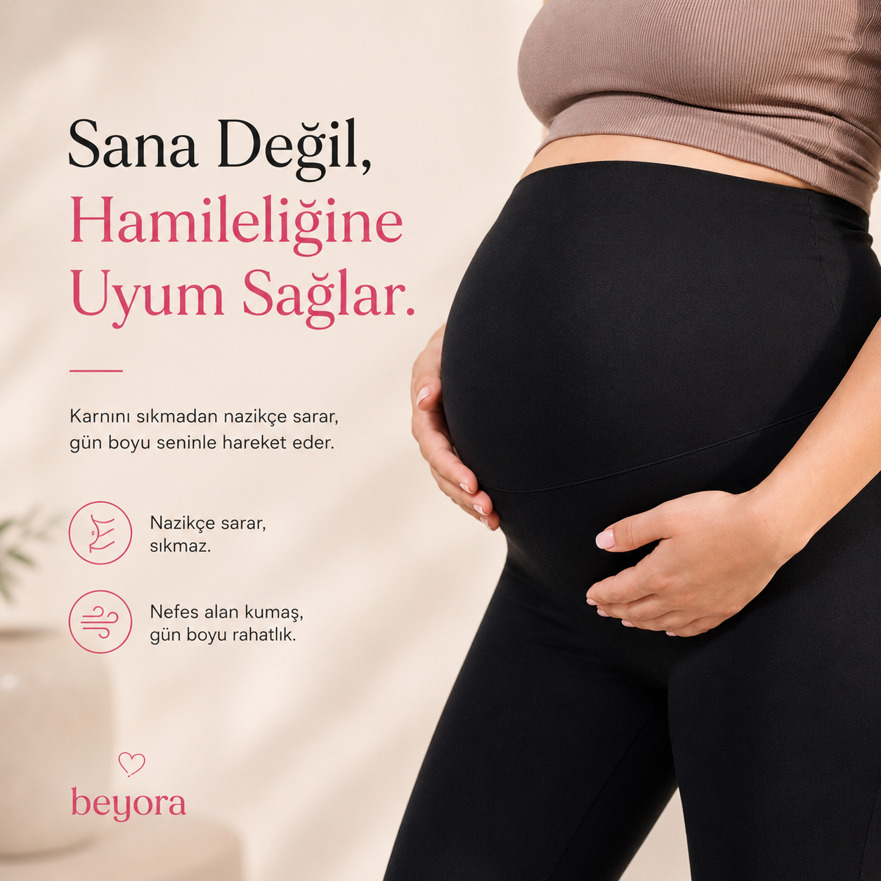 İspanyol Paça Yüksek Bel Ayarlanabilir Hamile Taytı